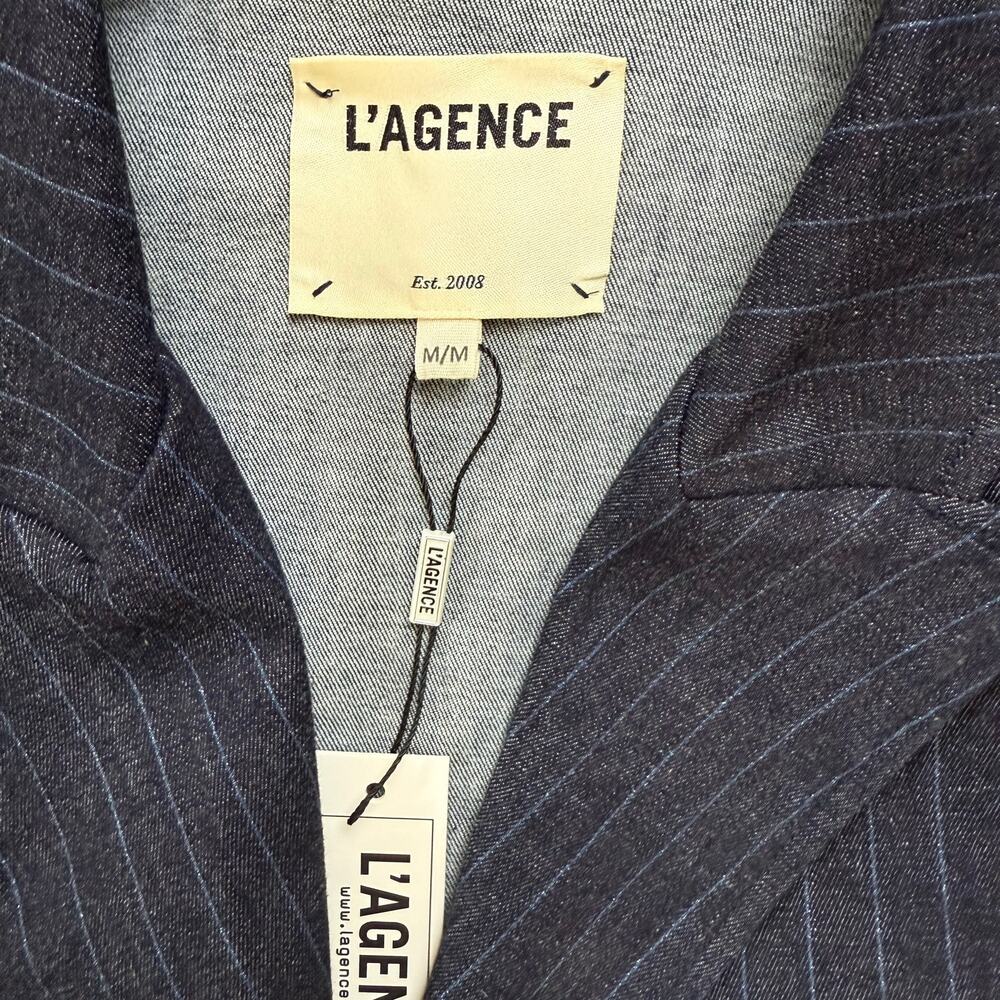 L'AGENCE Wayne ​Pinstripe Cropped Double-Breasted Jacket - Picture 9 of 9
